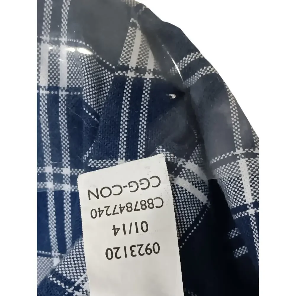 Tommy Hilfiger XXL Custom Fit Blue White Plaid Button Down Shirt Cotton Casual - Picture 16 of 16